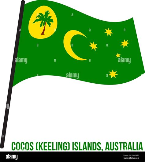 cocos keeling islands cc flag waving vector illustration on white background territory flag