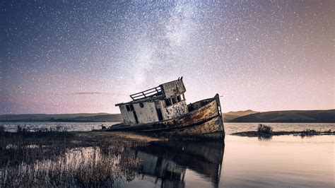 Abandoned Beach Boat 4k Wallpapers Hd Wallpapers Id 25210