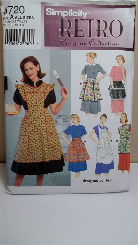 Simplicity 8720 Retro Apron Sewing Patterns Costume Collection