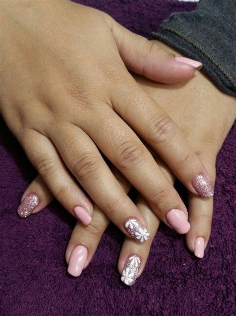 Gel Overlay On Natural Nail With Freehand Nail Art Gel Overlay Nails