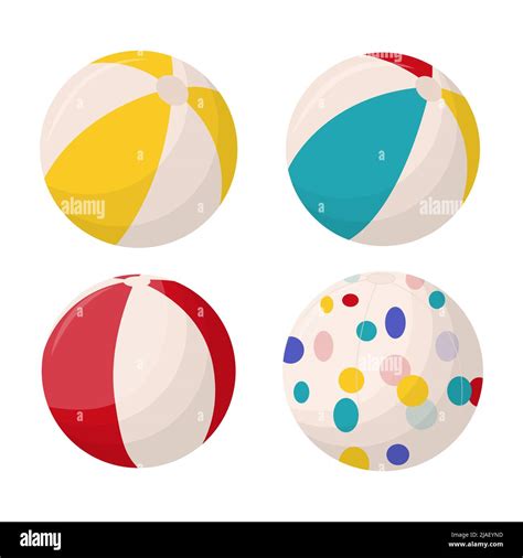Collection Of Colorful Beach Balls Isolated On White Background Beach