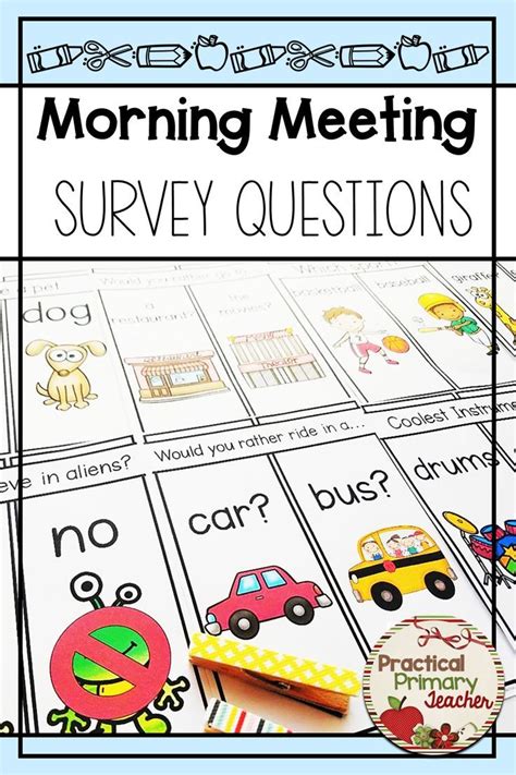 25 Survey Questions For Morning Meeting With Young Students Great For