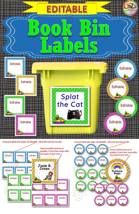Editable Labels Book Bin Labels For The Classroom Library Polka Dots