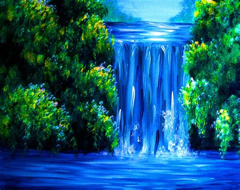 Secret Hidden Waterfall By Julie Ducap Paint Nite Paintings