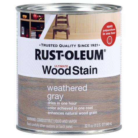 Shop Rust Oleum Ultimate Wood Stain 32 Fl Oz Weathered Gray Oil Based