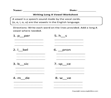 Short Or Long Vowel Worksheet