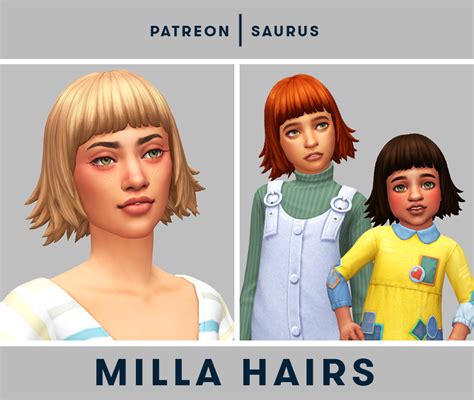 Mia Hair For Kids Saurus On Patreon Sims 4 Children S