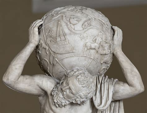 Statue Of Atlas Holding The Celestial Sphere Farnese Atlas A Close