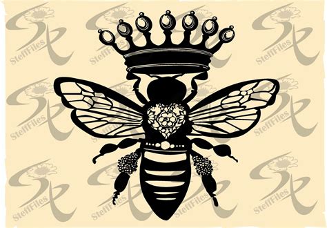 crown silhouette silhouette svg silhouette design bee honeycomb queen crown art t