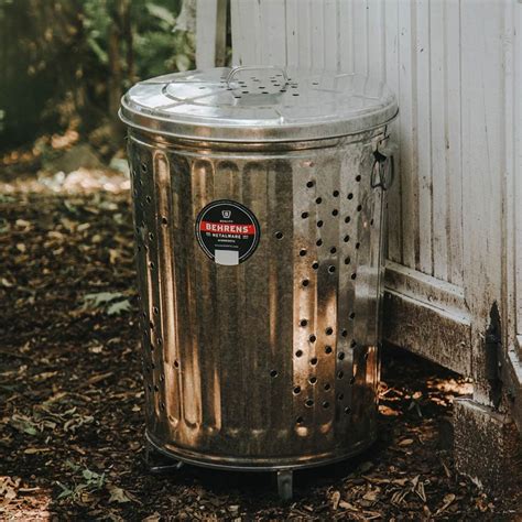 20 Gallon Galvanized Composting Can Metal Compost Cans