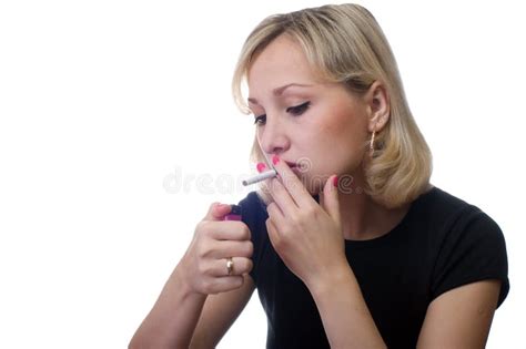 Female With A Cigarette Stock Image Image Of Woman 11839067