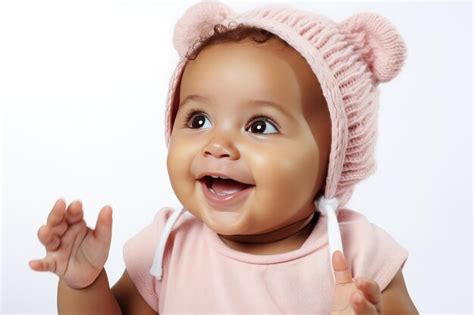 Premium Ai Image Little African American Baby Smiling In A White