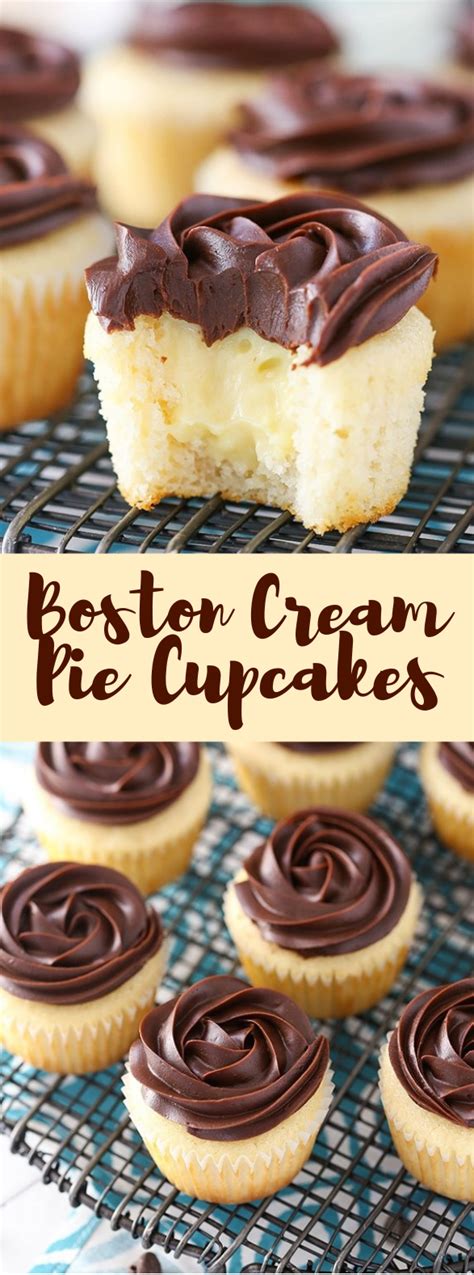 Each bite is absolute heaven! BOSTON CREAM PIE CUPCAKES | Pastry cream filling, Baking ...