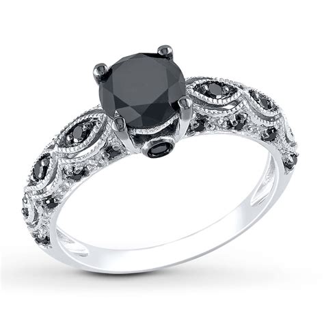 black diamond ring 1 1 4 carats tw 10k white gold kay