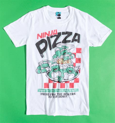 Teenage Mutant Ninja Turtles Pizza White T Shirt
