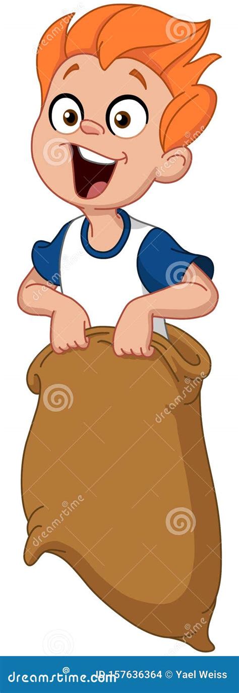 Boy Jumping In Sack Stock Vector Illustration Of Party 157636364