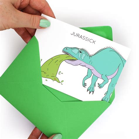 Jurassick Dinosaur Greeting Card Dinosaurs Doing Stuff