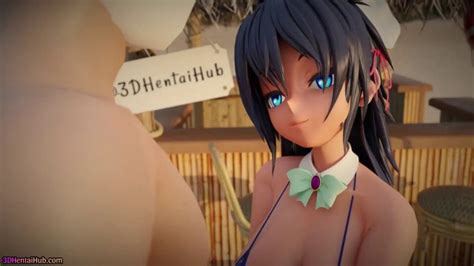 Peachy Beach Pt 2 3D Hentai Bikini Maid Hibiki Gets Fucked In The