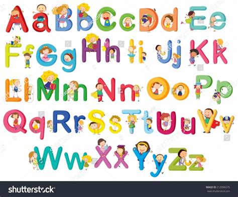 Illustration Of The Letters Of The Alphabet On A White Background