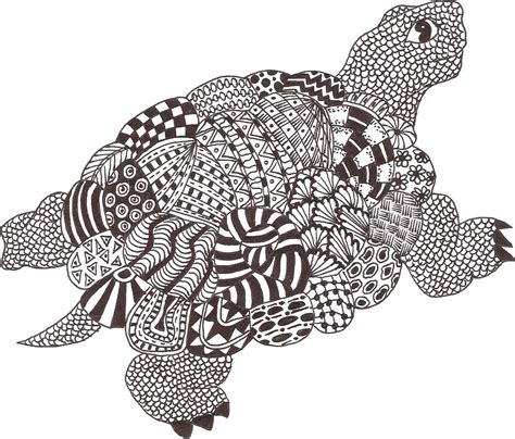 Turtle Zentangle By Mariska Den Boer Easy Zentangle Zentangle