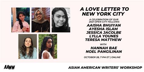 A Love Letter To New York City 2021 Open City Fellows Final Reading Asian American Writers