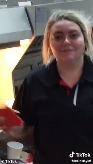 Mcdonalds Employee Is Filmed Reaching Her Hand Down The Back Of Her Trousers Daily Mail Online