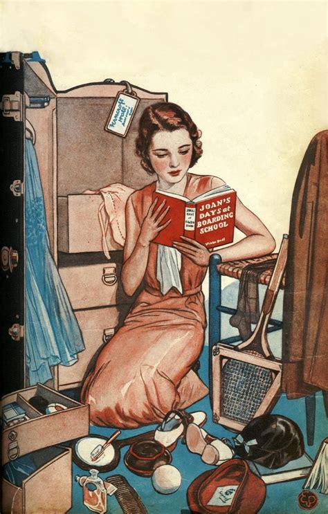 Plaisirdelire 1931 American Girl Magazine Reading Art Vintage