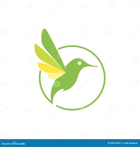 Abstract Green Colibri Bird Logo Royalty Free Cartoon Cartoondealer
