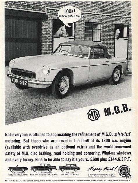 Mgb Car Print 1963 Original Advertising Wall Art Etsy