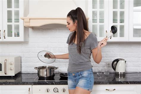 Beautiful Girl In The Kitchen Stock Photo Image Of Female Chef