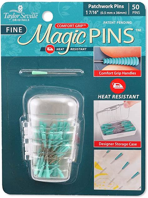 Magic Pins 50 Pack Quilting Pins With Comfort Grip Moores Sewing