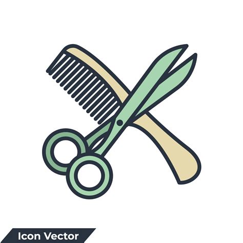 Scissor And Comb Icon Logo Vector Illustration Comb And Scissors Symbol Template For Graphic