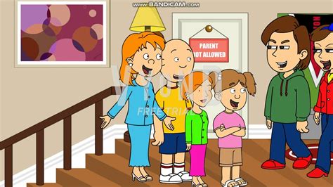 Boris And Doris Push Caillou Rosie Daisy And Hanah Down The Stairs Grounded Youtube