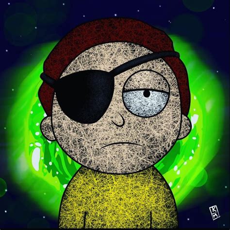 A Drawing Of A Man With Sunglasses On His Face And Green Light In The