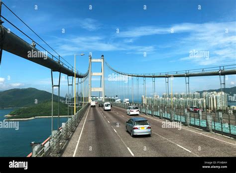 Hong Kong Tsing Ma Bridge Is One Of Longest Span Suspension Bridges In