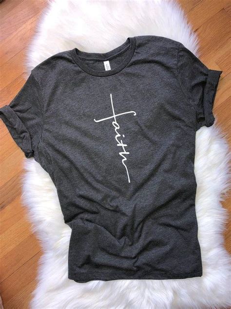 Faith T Shirt Jesus Christian Shirt Faith Shirt Vertical Cross
