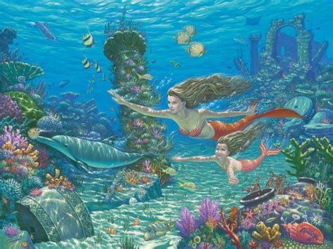 The Swimming Lesson Giclee Limited Edition Mermaid Art Mermaid