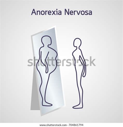Vector De Stock Libre De Regalías Sobre Anorexia Nervosa Vector Icon