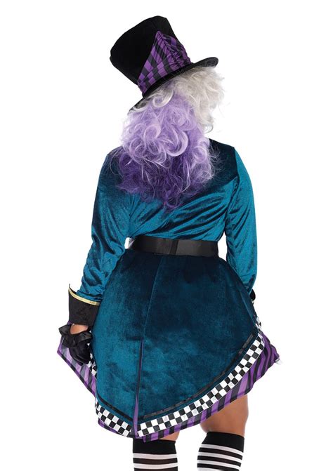 Womens Plus Size Sexy Mad Hatter 4 Piece Costume