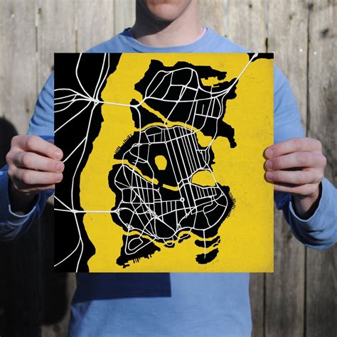 Batman's Gotham City Map by City Prints Map Art - $35 | Gotham city map, City map art, City prints