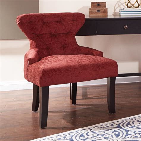 Ave Six Walker Cranapple Fabric Curves Hour Glass Accent Chair With
