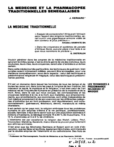 Pharmacopée Traditionnelle Sénégalaise