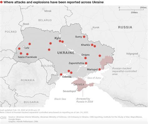 Here Are The Impacted Areas In Ukraine As Russian Invasion Continues
