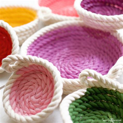 Diy Pretty Painted Rope Bowls Sparkling Charm Entertaining