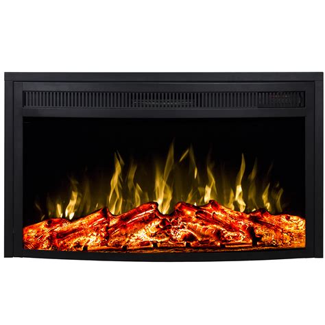 33 Inch Curved Ventless Heater Electric Fireplace Insert