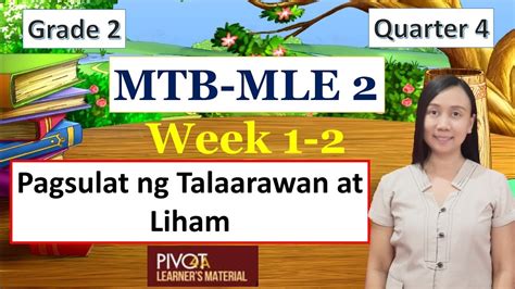 Mtb Mle 2 Week 1 2 Quarter 4 Pagsulat Ng Talaarawan At Liham Youtube