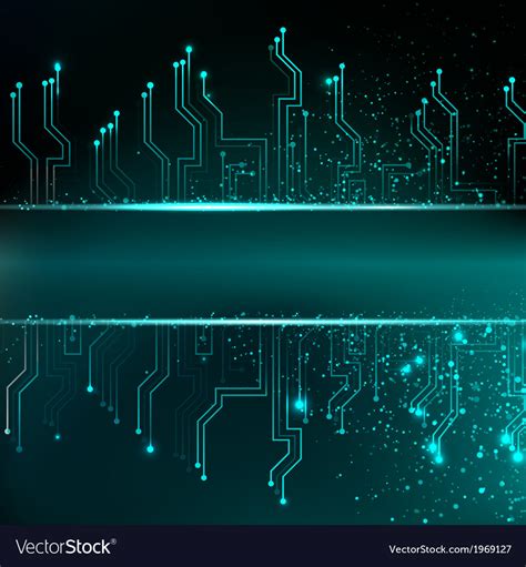 Circuit Board Background With Blue Electronics Vector Image
