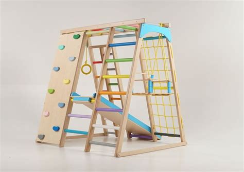 Pikler Triangle Indoor Playground For Kids Wooden Climbing Equipment