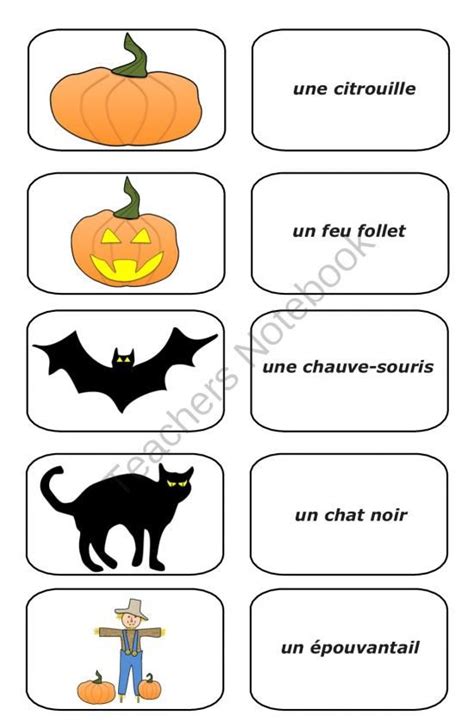 Free Halloween French Picture Cards Pdf From Teaching The Smart