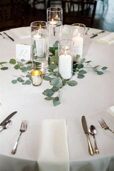 20 Simple And Chic Wedding Centerpieces With Candles Oh The Wedding Day